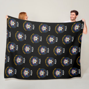 UTAH BEEHIVE STATE FLAG FLEECE BLANKET