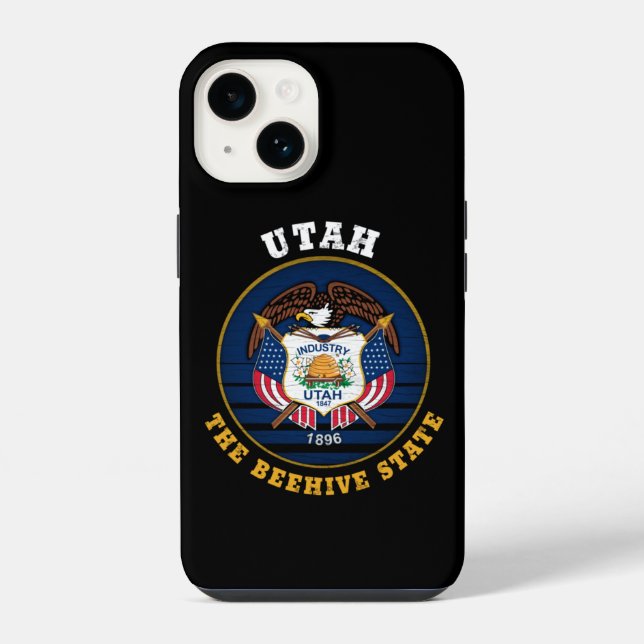 UTAH BEEHIVE STATE FLAG iPhone CASE (Back)
