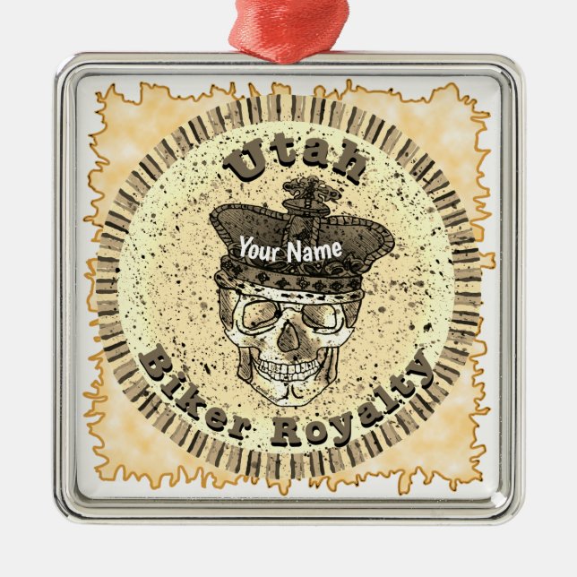 Utah Biker Metal Tree Decoration (Front)