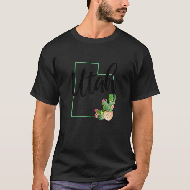 Utah Cactus USA America Souvenir T-Shirt (Front)