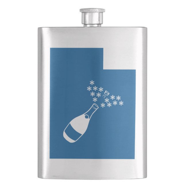 Utah Champagne Powder Hip Flask (Front)