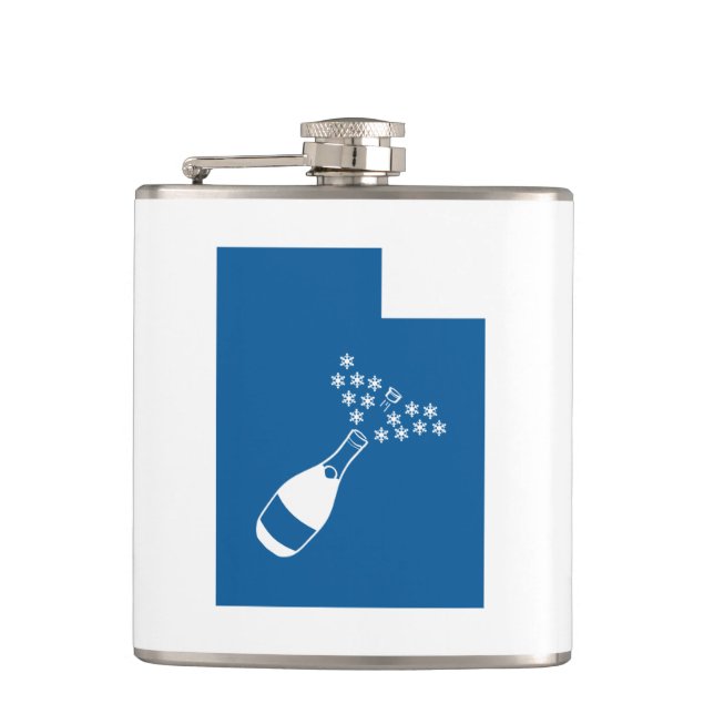 Utah Champagne Powder Hip Flask (Front)
