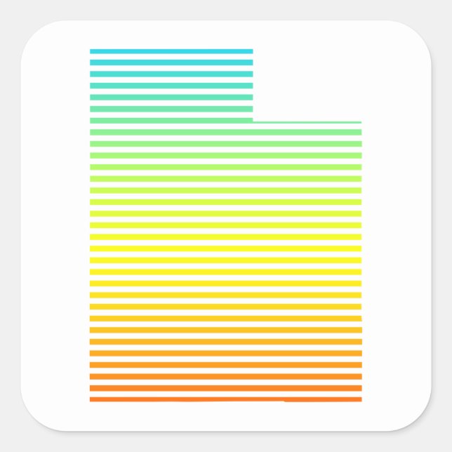 utah chill fade square sticker (Front)