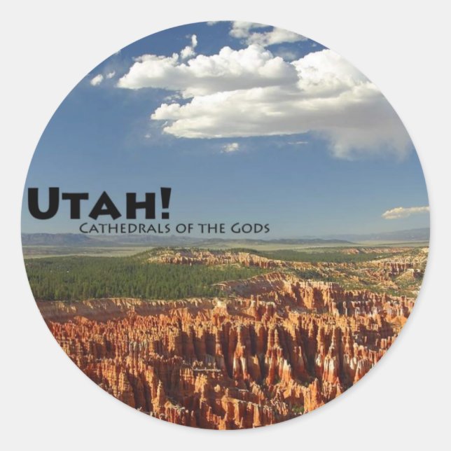 Utah Classic Round Sticker (Front)