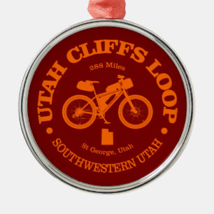 Utah Cliffs Loop (cycling) Metal Tree Decoration