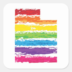 utah colour strokes square sticker