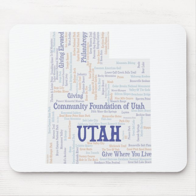 UTAH Customised Word Cloud Mouse Mat (Front)
