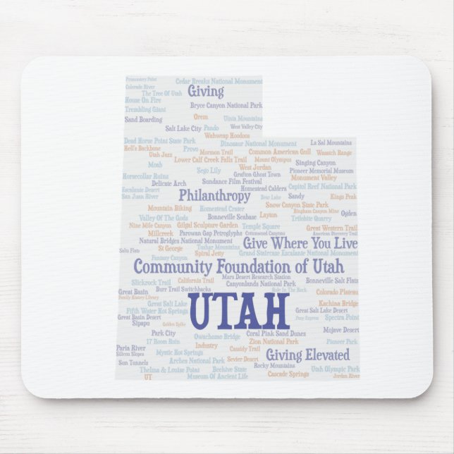 UTAH Customised Word Cloud  Mouse Mat (Front)