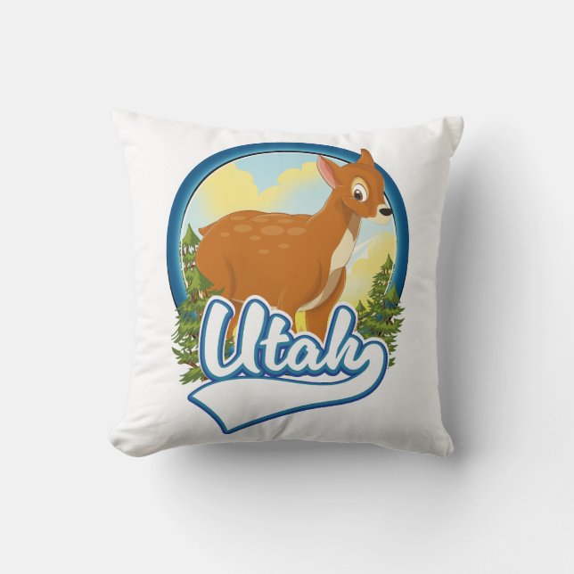 Utah Deer Travel logo Cushion (Front)
