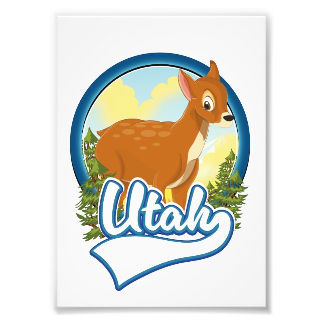 Utah Deer Travel logo Photo Print (Front)
