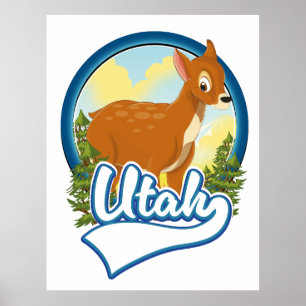 Utah Deer Travel logo Poster