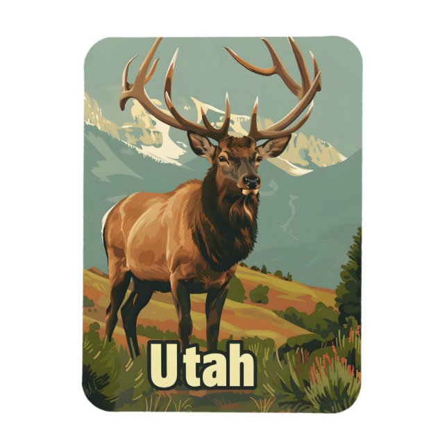 Utah Elk Magnet (Vertical)
