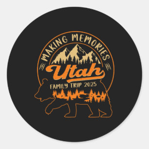 Utah Family Trip 2025 Making Memories Camping Outd Classic Round Sticker