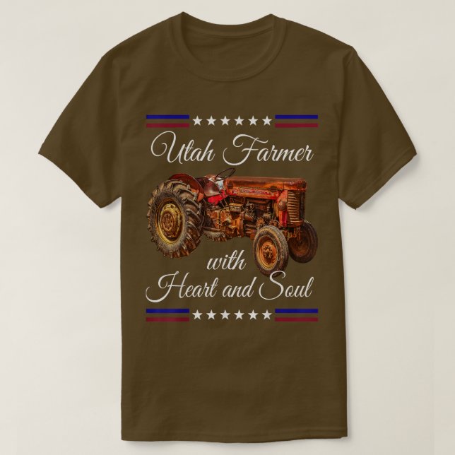 Utah Farmer Retro  T-Shirt (Design Front)