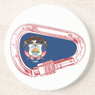 Utah Flag Climbing Carabiner Coaster