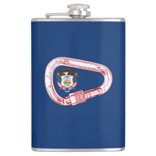 Utah Flag Climbing Carabiner Hip Flask