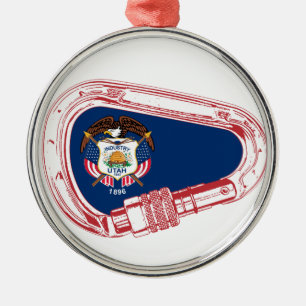 Utah Flag Climbing Carabiner Metal Tree Decoration