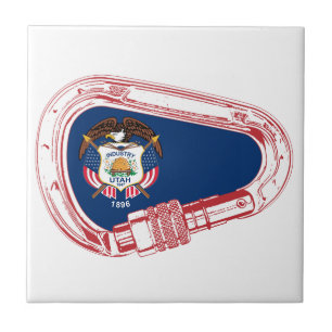 Utah Flag Climbing Carabiner Tile