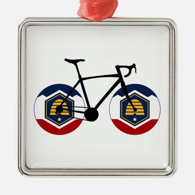 Utah Flag Cycling Metal Tree Decoration (Front)