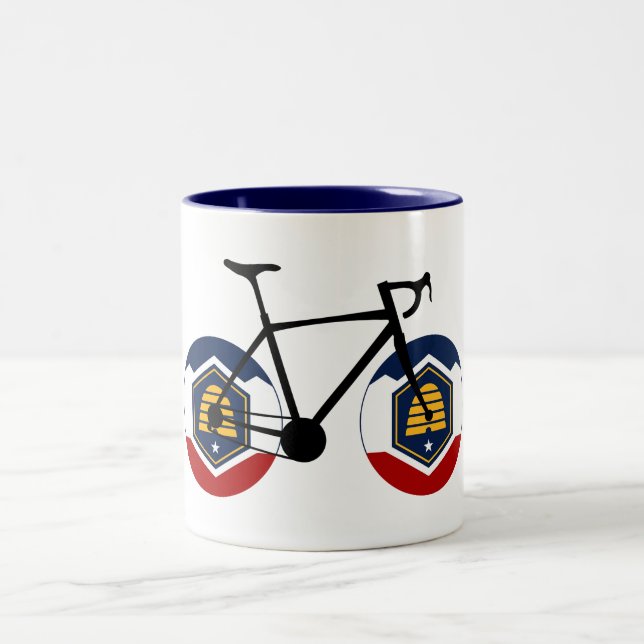 Utah Flag Cycling Two-Tone Coffee Mug (Center)