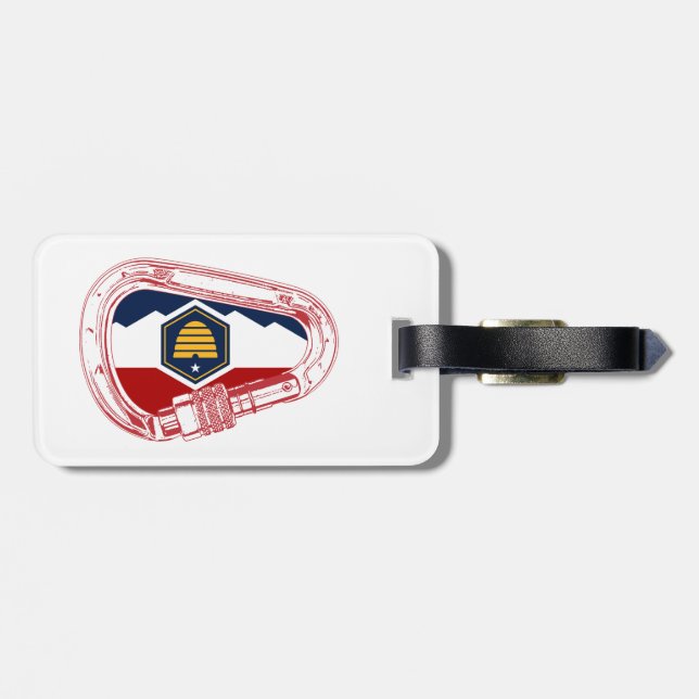 Utah Flag Rock Climbing Carabiner Luggage Tag (Back Horizontal)