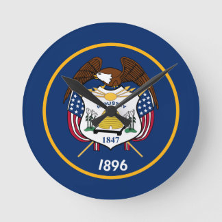 Utah flag round clock