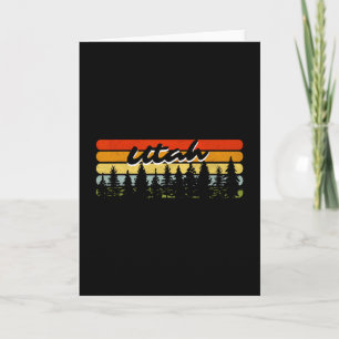 Utah Forest Sunset Trees Cabin Theme Souvenir  Card
