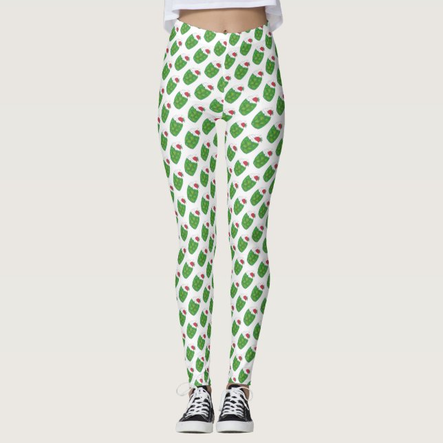 UTAH Green Gelatin Dessert Parfait Strawberry Food Leggings (Front)