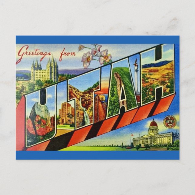 Utah Greeting Vintage Postcard (Front)