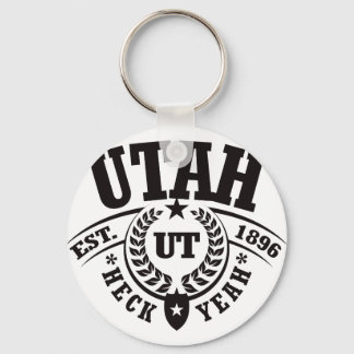 Utah, Heck Yeah, Est. 1896 Key Ring
