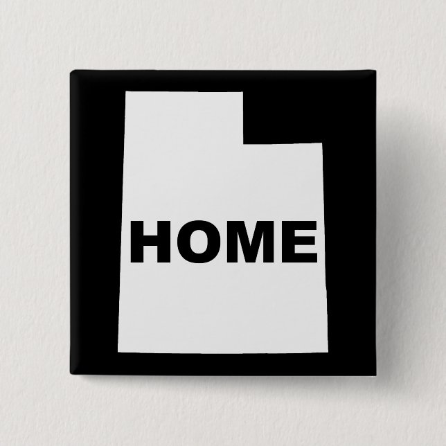 Utah Home Away From State 15 Cm Square Badge (Front)