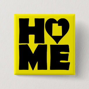 Utah Home Heart State Button Badge Pin