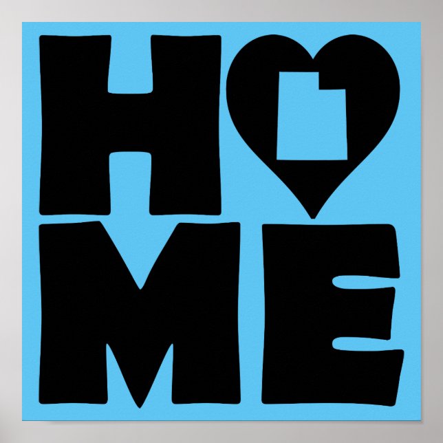 Utah Home Heart State Poster Sign (Front)