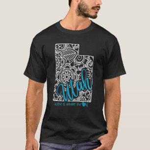 Utah Home State Ut Mandala Map Usa America Us Patr T-Shirt