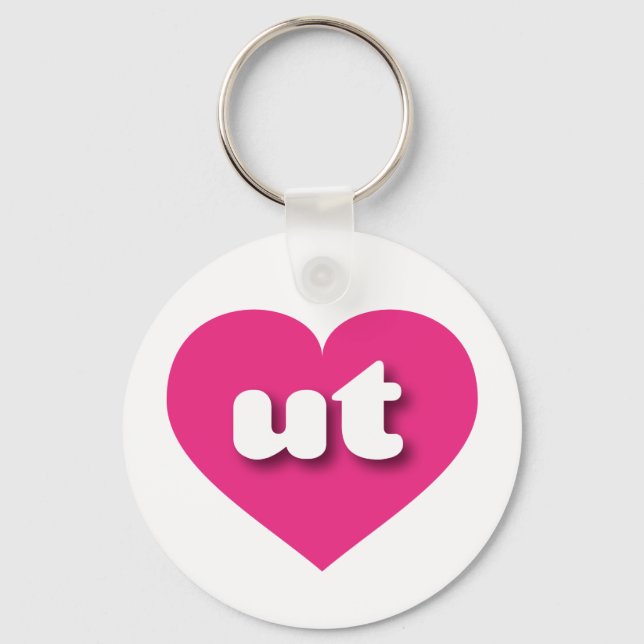 Utah hot pink heart - I love ut Key Ring (Front)