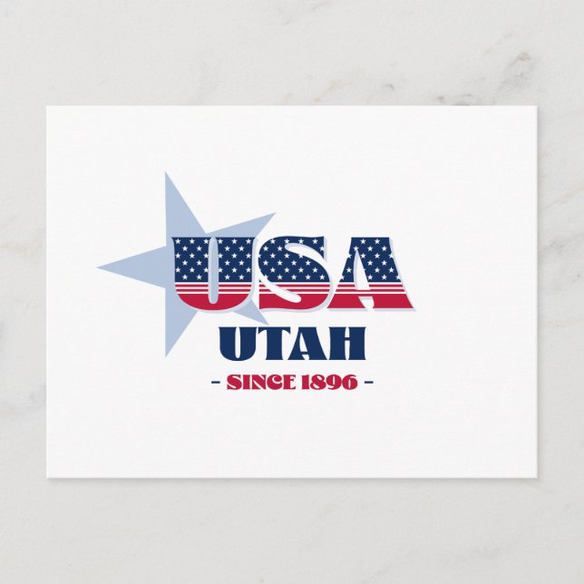 Utah in Red, White, and Blue Postcard (Front)
