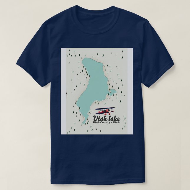 Utah Lake Utah travel map T-Shirt (Design Front)