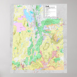 Utah Lands Map Poster
