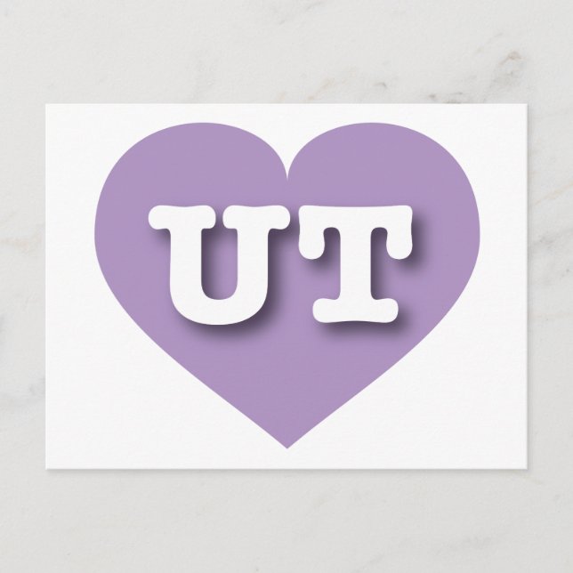 Utah Lavender Heart - I love UT Postcard (Front)