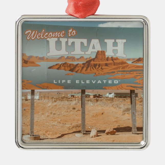 Utah Life Elevated Metal Tree Decoration (Front)