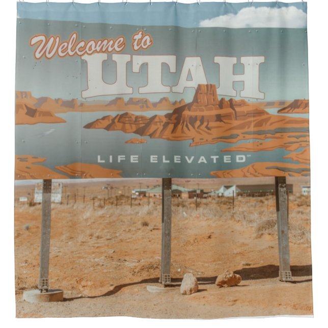Utah Life Elevated Shower Curtain (Front)