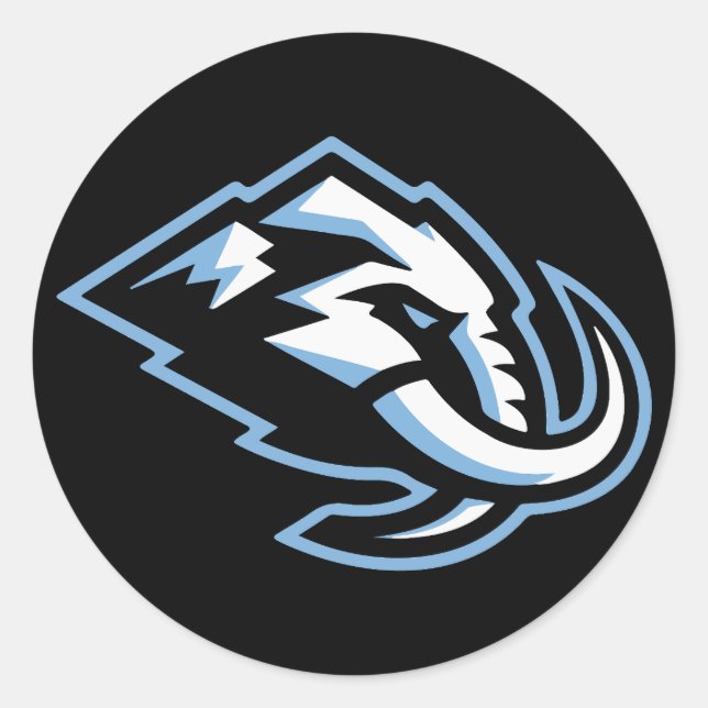 Utah Mammoth Hockey round sticker (Front)