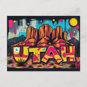 Utah Monument Valley graffiti Postcard