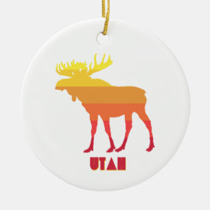 Utah Moose Ceramic Tree Decoration