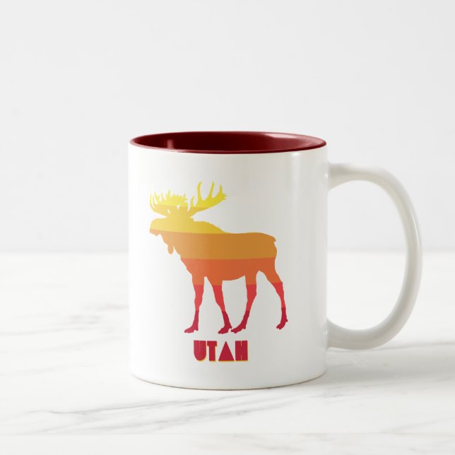 Utah Moose Two-Tone Coffee Mug (Right)