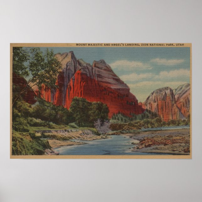 Utah - Mount Majestic & Angel's Landing Poster (Front)