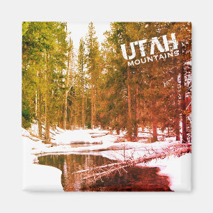 Utah Mountain Winter Landscape Magnet