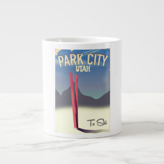 Utah park city ski travel poster large coffee mug