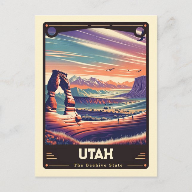 Utah | Patriotic Spirit Vintage Postcard (Front)