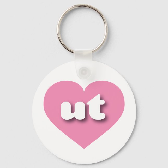 Utah pink heart - I love ut Key Ring (Front)